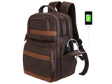 Men's vintage full grain cowhide leather backpack school bags shoulders bag case